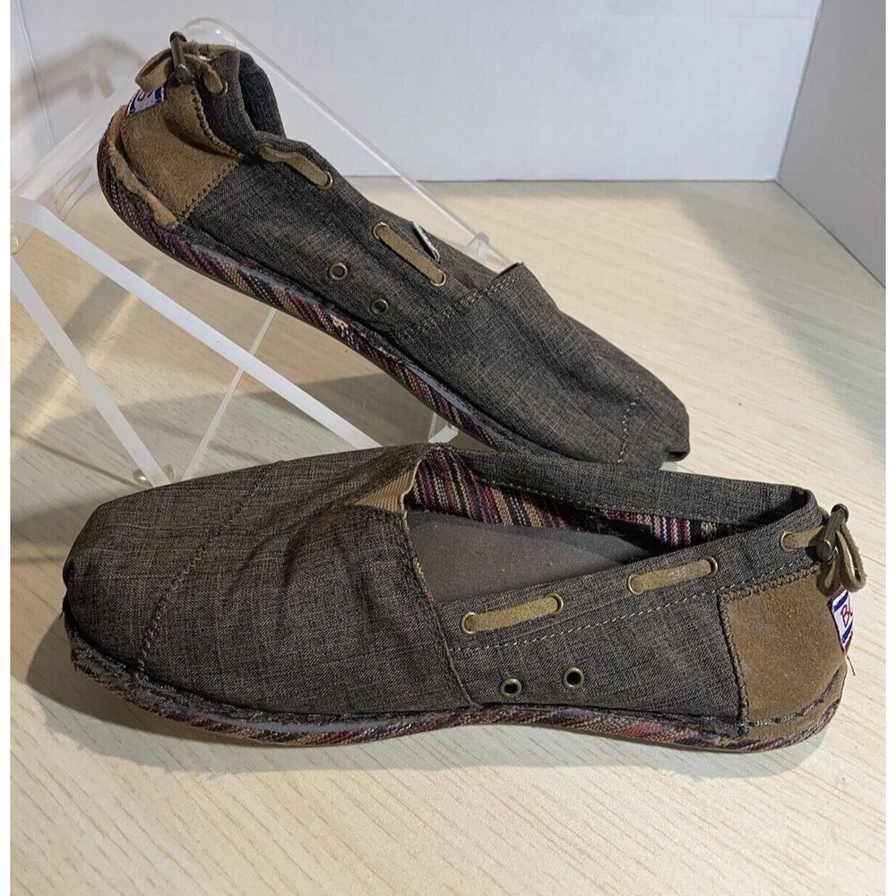 BOBS 33671 by Skechers CHILL ROWBOAT Yoga Comfort Shoes Brown Size 8.5